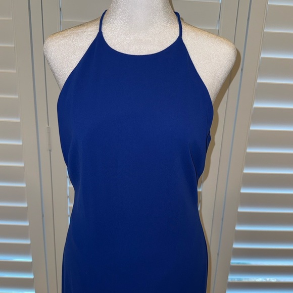 Badgley Mischka Cobalt Royal Blue Racer Back Formal Gown Size 6 - Picture 2 of 9